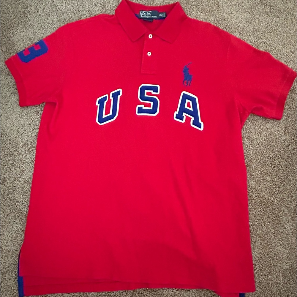 Polo by Ralph Lauren Red Polo with Blue Accents